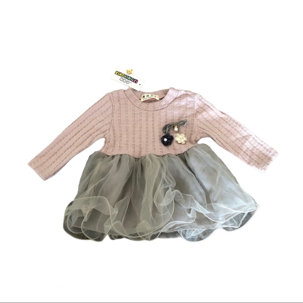 NWT Purple Grey Princess Dress Fancy Tulle Floral